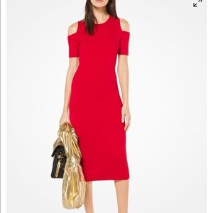 Michael Kors cold shoulder bodycon midi